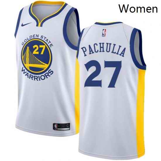 Womens Nike Golden State Warriors 27 Zaza Pachulia Swingman White Home NBA Jersey Association Edition